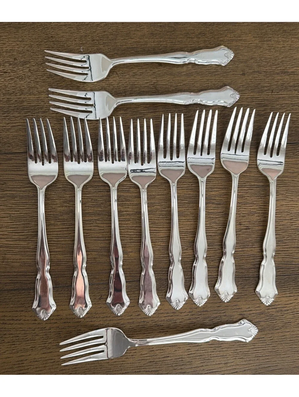 Wallace Deep Silver Centennial Silverplate Salad Forks - Set of 11